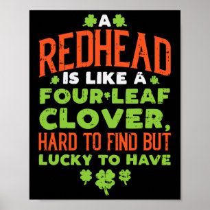 Poster Ruiva Trevo Lucky Ginger Engraçado Gengibre St Pat