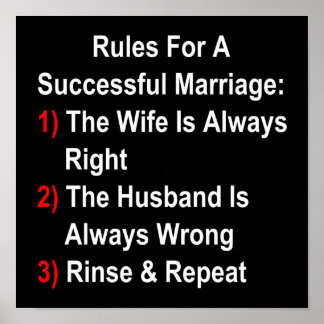 Pôster Rules For A Successful Marriage