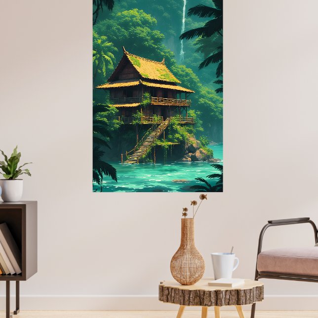 Poster Rumah Escondido na Floresta Tropical (Sala de Estar 3)