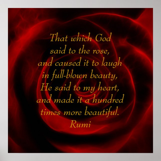 Pôster Rumi Red Rose Beauty (Frente)