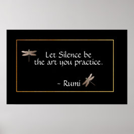Poster Rumi Silence Cote & Dragonfly