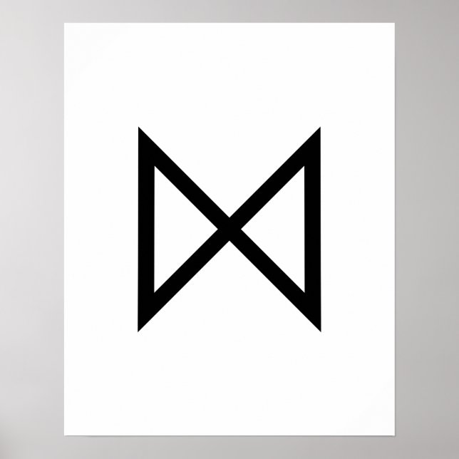 Poster Runa de Viking Geométrico Dagaz Preto (Dia) (Frente)