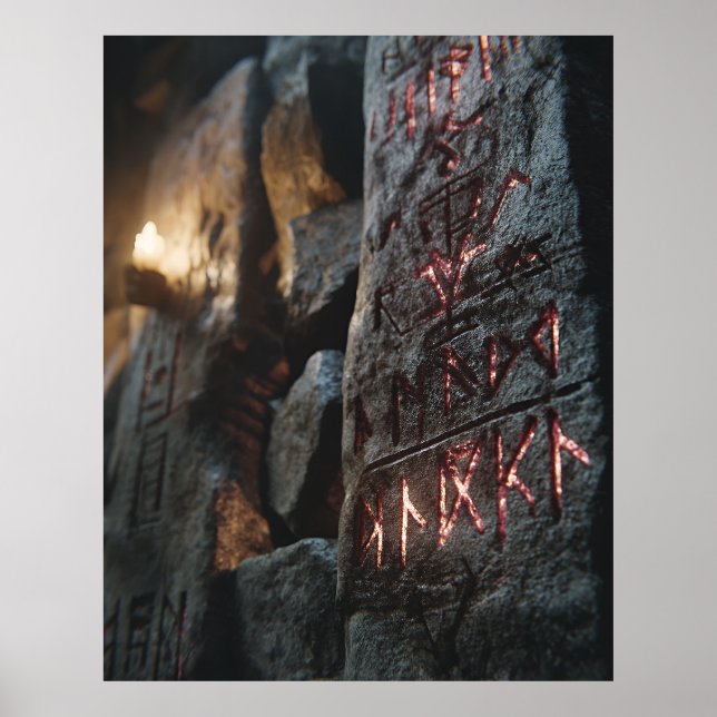 Poster Runas Antigas Brilhantes (Frente)
