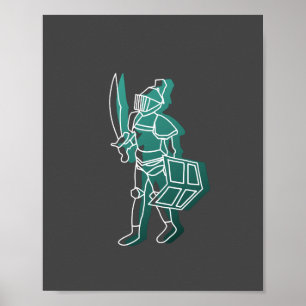 Poster Runescape de Linha de Cavalo Preto