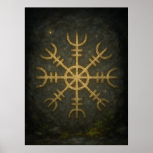 Poster Runestone AEgishjálmur - Ancian Norse Protection S