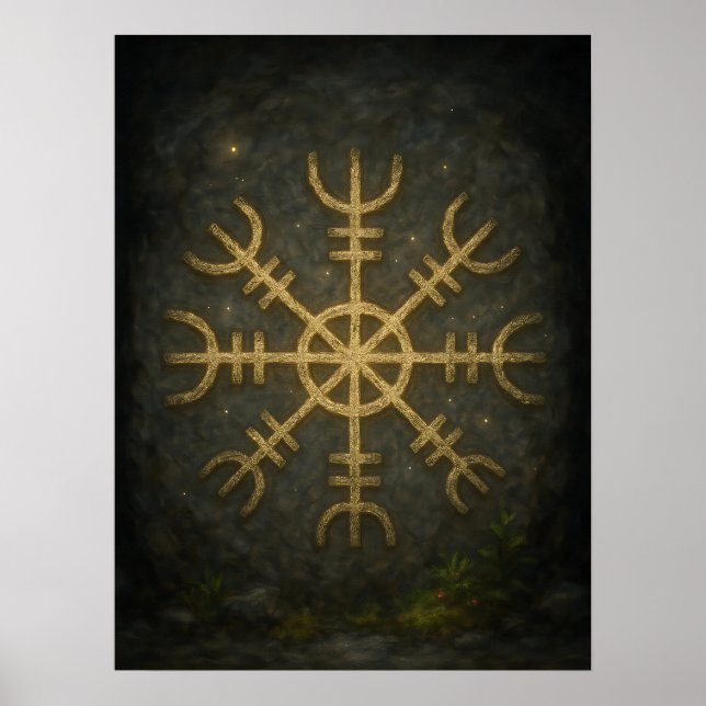 Poster Runestone AEgishjálmur - Ancian Norse Protection S (Frente)