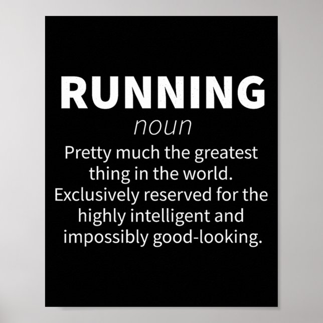 Poster Running Funny Definition Funny 5k Marathon Runner  (Frente)