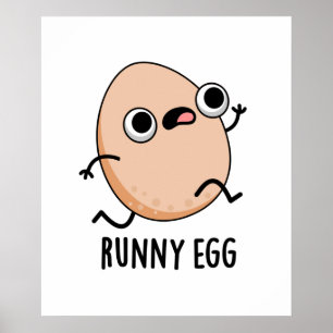 Poster Runny Egg Engraçado Executando Canhão De Ovo
