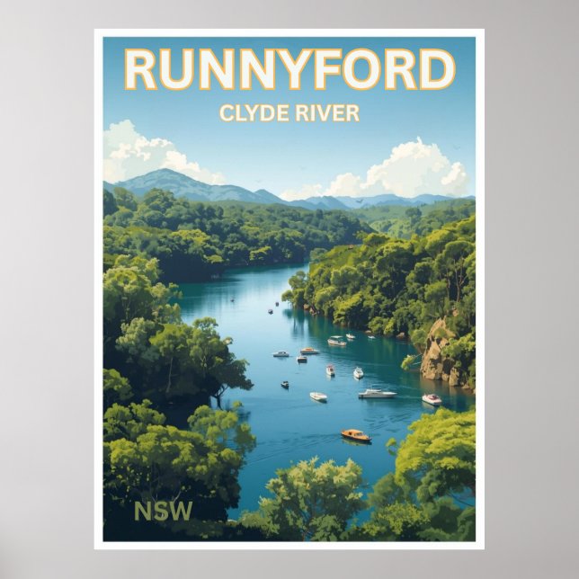 Poster Runnyford, Rio Clyde, NSW (Frente)