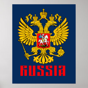 Poster Rússia Bandeira Imperial Águia Russa Ortodoxa Russ