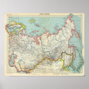 Pôster Rússia, Coreia e Ásia