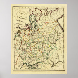 Pôster Russia in Europe with boundaries outlined