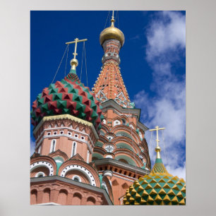 Poster Rússia, Moscou, Praça Vermelha. Basílica de São Ba
