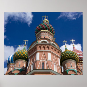 Poster Rússia, Moscou, Praça Vermelha. Basílica de São Ba