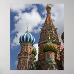 Pôster Rússia, Moscou, Praça Vermelha. Basílica de São Ba