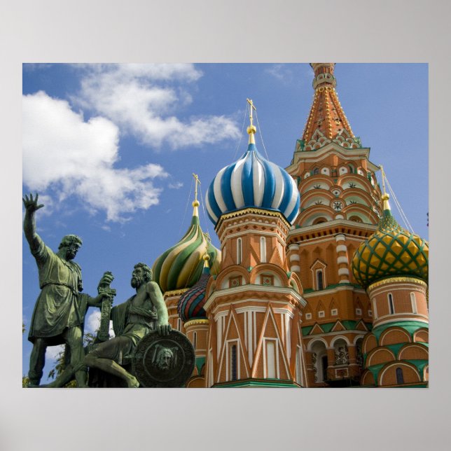Pôster Rússia, Moscou, Praça Vermelha. Rua, Basil 3 (Frente)