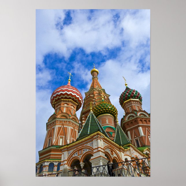 Pôster Rússia, Moscou, Praça Vermelha, São Basílio (Frente)