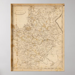 Pôster Rússia no mapa de Europa por Arrowsmith