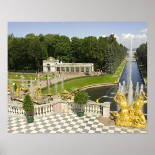 Pôster Rússia. Petrodvorets. Palácio Peterhof. Pedro, o