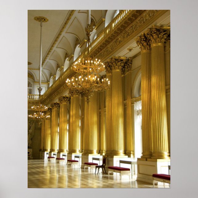 Poster Rússia, Ruas. Petersburgo, Palácio de Inverno, (Frente)