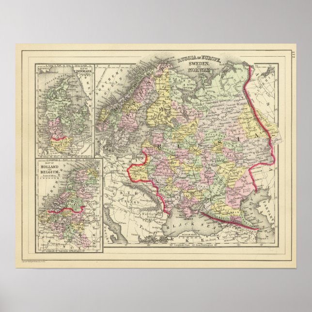 Pôster Rússia, Suecia, Noruega (Frente)