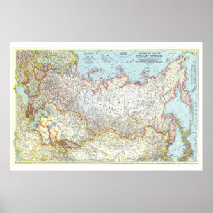 Poster "Rússia (União Soviética): 1944 MAPA pormenoriz