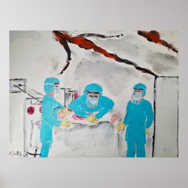 Poster Russian bombing of Kyiv Children's Hospital (Frente)