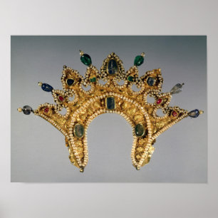 Pôster Russian diadem, gold set with pearls