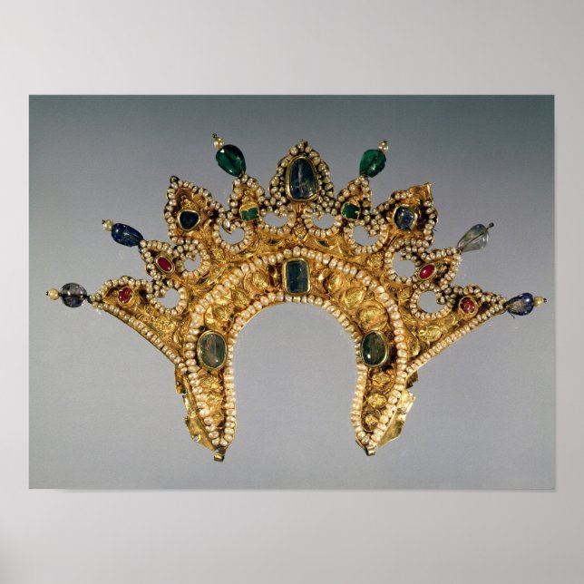 Pôster Russian diadem, gold set with pearls (Frente)