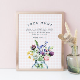 Poster Russo Wildflower Mason Jar Baby Hunt Game