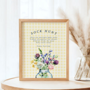 Poster Russo Wildflower Mason Jar Baby Hunt Game