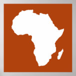 Pôster Rust Red Audacio Africa<br><div class="desc">O mapa africano traçado em branco com cores contrastantes na paleta "Safari" de Emporio Moffa inspirada pela ousada aventura e natureza selvagem do continente.</div>