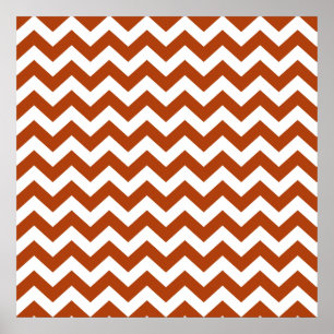 Poster Rust Red Poppy Safari Chevron