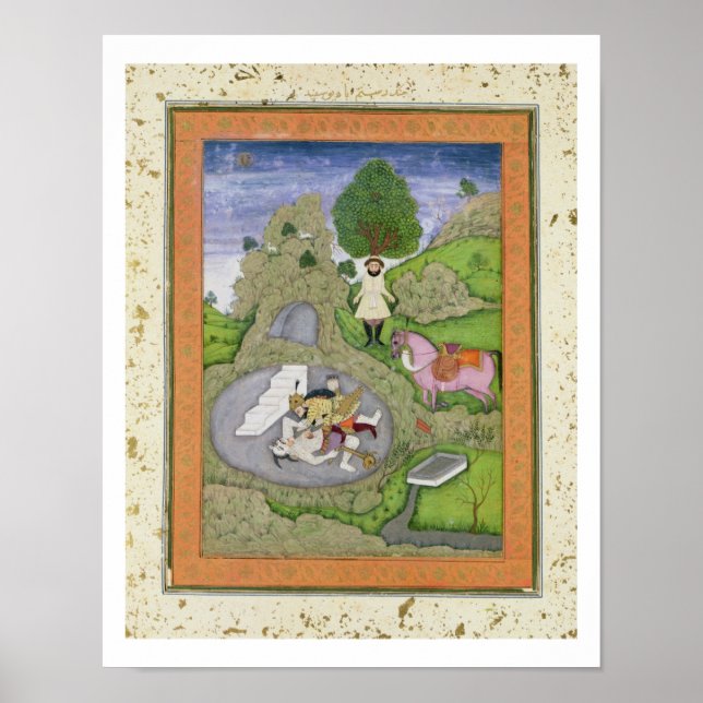 Poster Rustam matando o Demônio Branco, ilustração de (Frente)