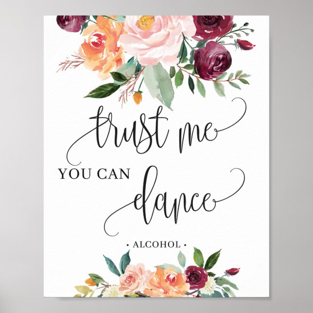 Poster Rustic autumans floral confie em mim você pode dan (Frente)