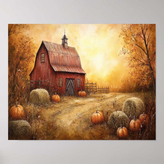 Poster Rustic Autumn Barn (Frente)