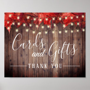 Poster Rustic Autumn Deixa Cartões e Presentes Casamentos