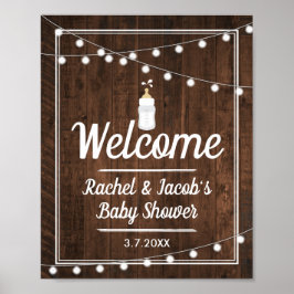 Poster Rustic Baby está criando sinal de boas-vindas ao C
