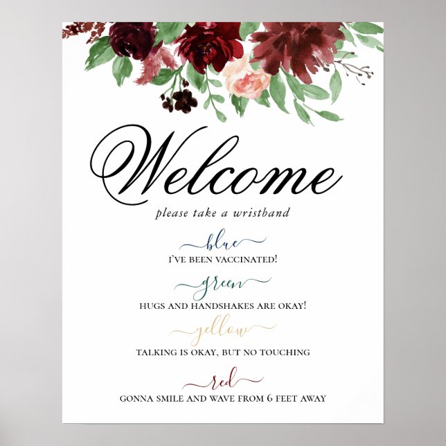 Poster Rustic Blooms | Terracotta Red Social Distance (Frente)