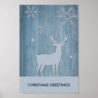 Rustic Blue Wood Reindet — Natal