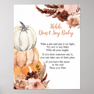 Poster Rustic Boho Pumpkin Não diga sinais de jogos para 