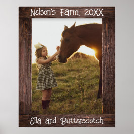 Poster Rustic Brown Wood Text Editable Faux Photo Frame