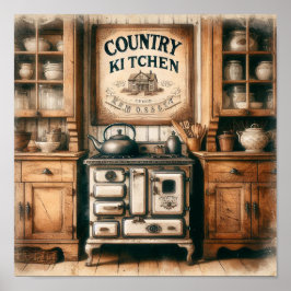 Poster Rustic Country Kitchen 2