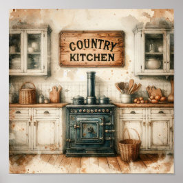 Poster Rustic Country Kitchen 4