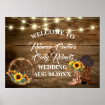 Rustic Cowboy Sunflower Western Weding Bem-vindo