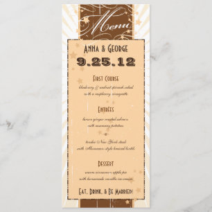 Poster Rustic: Cream & Brown Custom Weding Menu