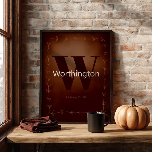 Poster Rustic Custom Family Last Name Cowboy Decor (Criador carregado)