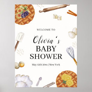 Poster Rustic Cutie Baking Pie Chá de fraldas Bem-vindo