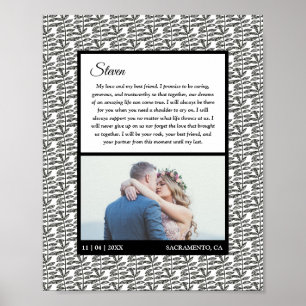 Poster Rustic Deixa Vows de Casamento de Fotos Personaliz