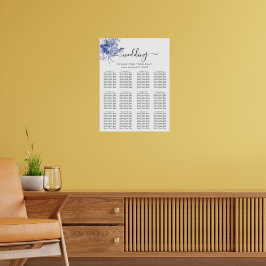Poster rustic dusty blue roses and other flowers